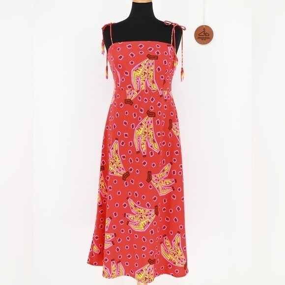House of Harlow 1960 Dresses & Skirts - House of Harlow 1960 Banana Print Cutout Dress Beaded Tassels Medium NWT Resort